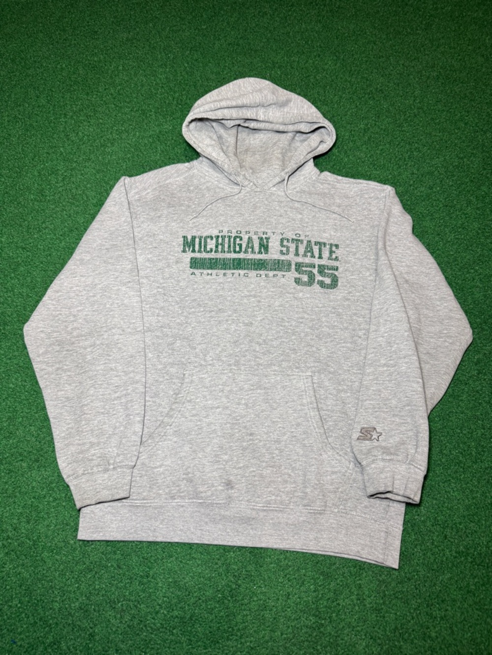 Michigan State Starter Hoodie Vintage Y2K Gray Large 22x28 College Sweatshirt